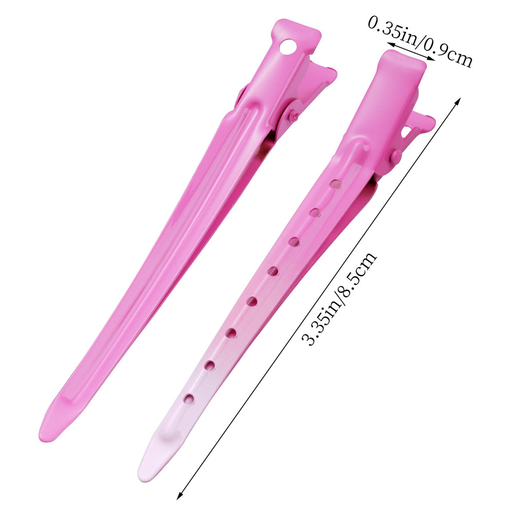Pinza ganso rosa de metal resistente para sujetar mechones largos