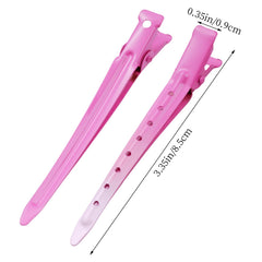 Pinza ganso rosa de metal resistente para sujetar mechones largos