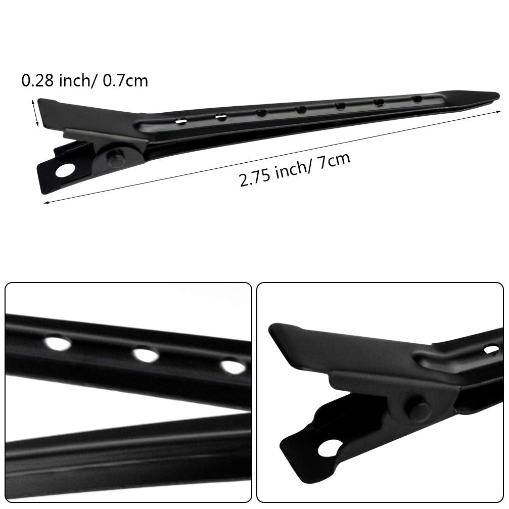 Pinza Bantoye de metal antioxidante de 7 cm, superficie suave para peinados precisos.