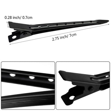 Pinza Bantoye de metal antioxidante de 7 cm, superficie suave para peinados precisos.
