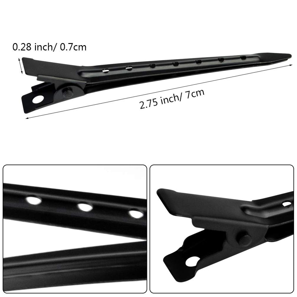 Pinza Bantoye de metal antioxidante de 7 cm, superficie suave para peinados precisos.
