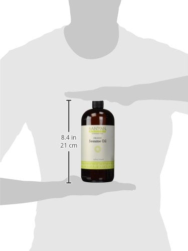 Banyan Botanicals aceite de sésamo certificado orgánico para uso diario.