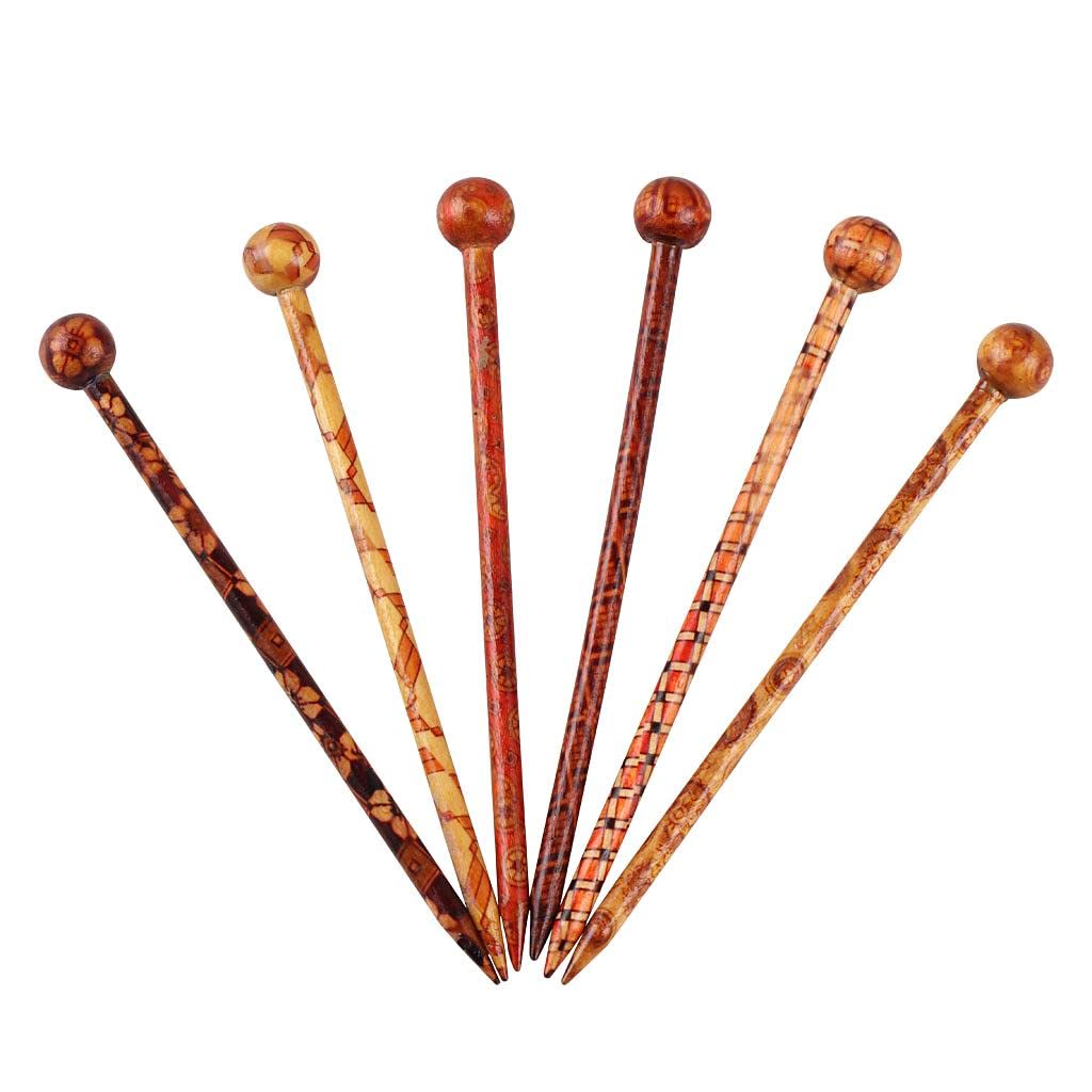 Baoblaze palillos de pelo de madera para accesorios de belleza japoneses.