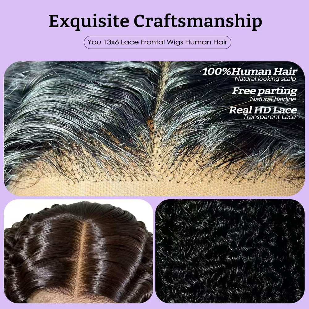 BaodanHair Peluca humana con vello suave en la frente