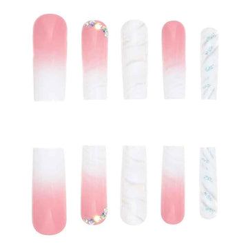 Uñas postizas BAOYAALIN, cuadradas y largas para un estilo formal.
