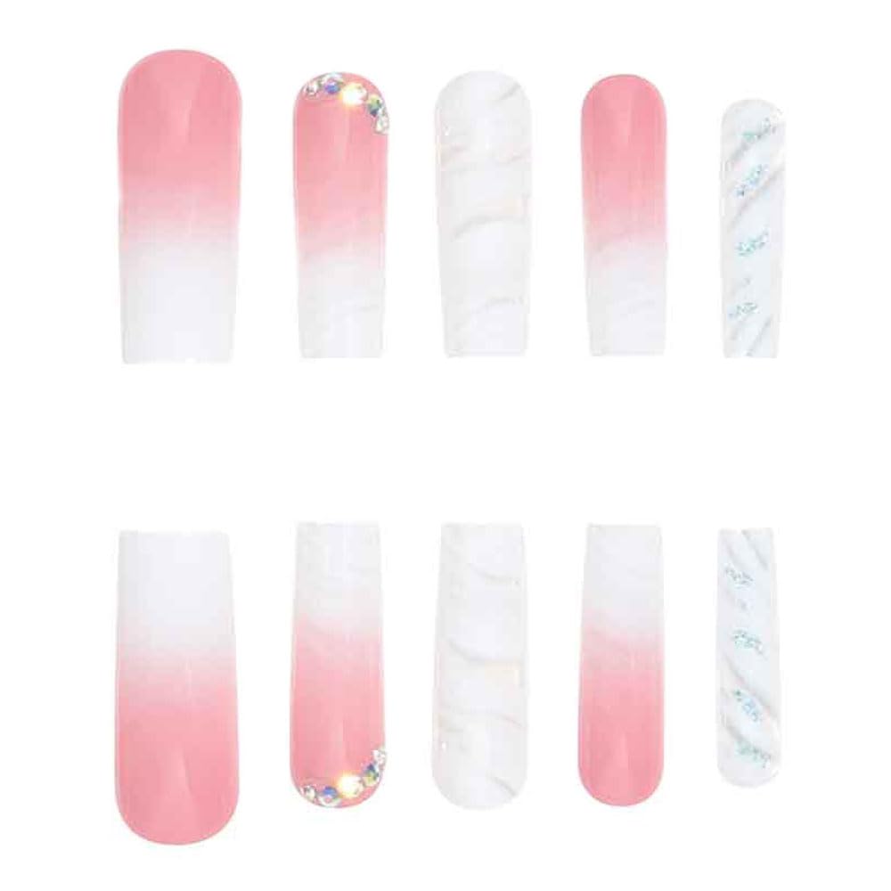 Uñas postizas BAOYAALIN, cuadradas y largas para un estilo formal.