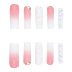 Uñas postizas BAOYAALIN, cuadradas y largas para un estilo formal.