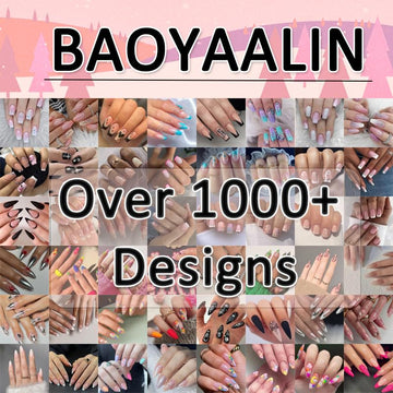 Baoyaalin uñas reutilizables con adornos 3D para look versátil