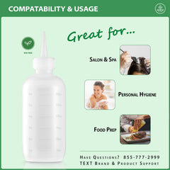 Bar5F botella aplicador 6oz transparente con escala de medición para dosis.