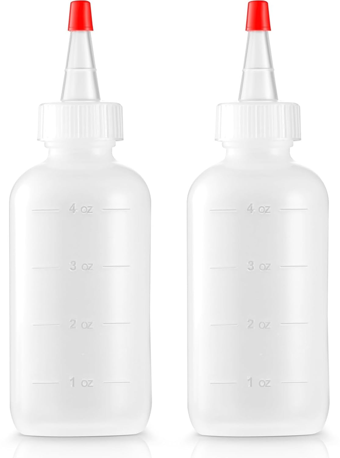 Bar5F botellas aplicadoras para cabello de 4 onzas translúcidas con escala para ver el nivel.