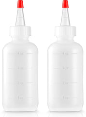 Bar5F botellas aplicadoras para cabello de 4 onzas translúcidas con escala para ver el nivel.