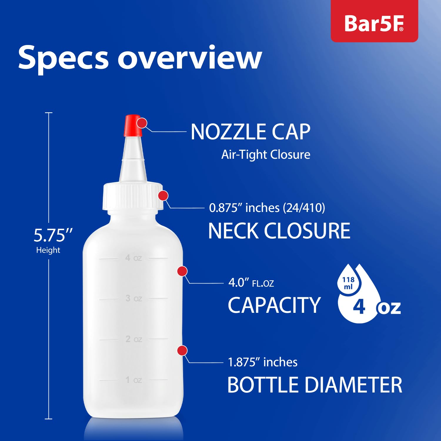 Bar5F conjunto de 2 botellas reutilizables para cuidado del cabello.
