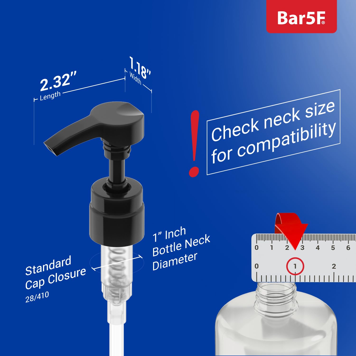 Bar5F dispensador universal: compatible con botellas de litro