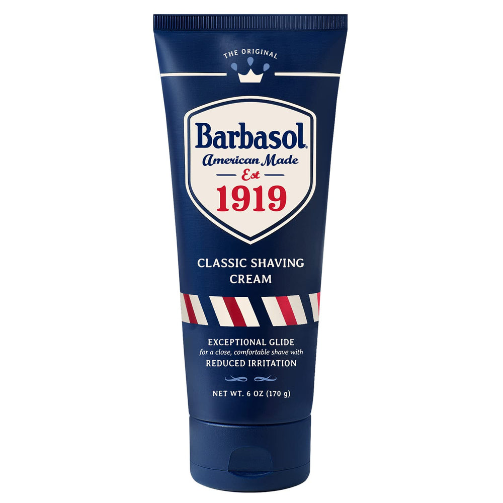 Barbasol 1919 crema de afeitar ofrece deslizamiento ultra suave para un afeitado cómodo.