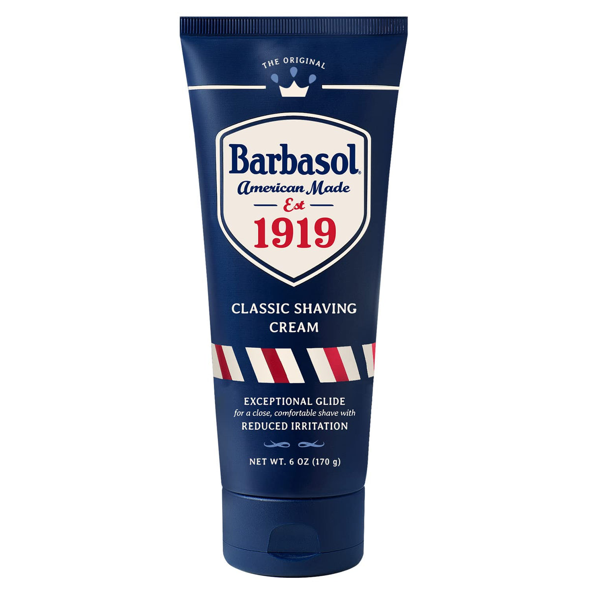 Barbasol 1919 crema de afeitar ofrece deslizamiento ultra suave para un afeitado cómodo.