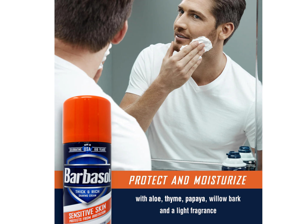 Aplicación suave de Barbasol facilita distribuir la crema de forma uniforme