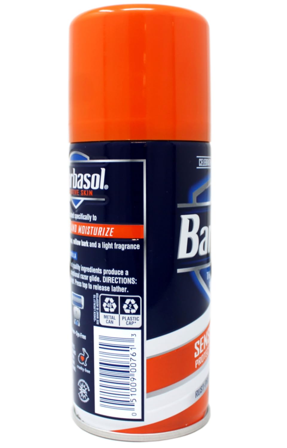 Envase compacto Barbasol, ideal para el baño diario