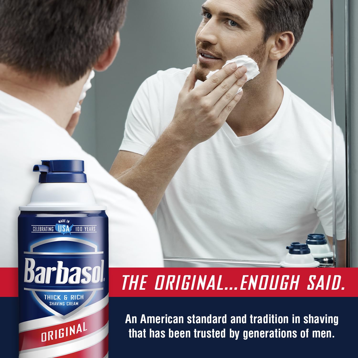 Barbasol Original aroma fresco para una experiencia de afeitado agradable.