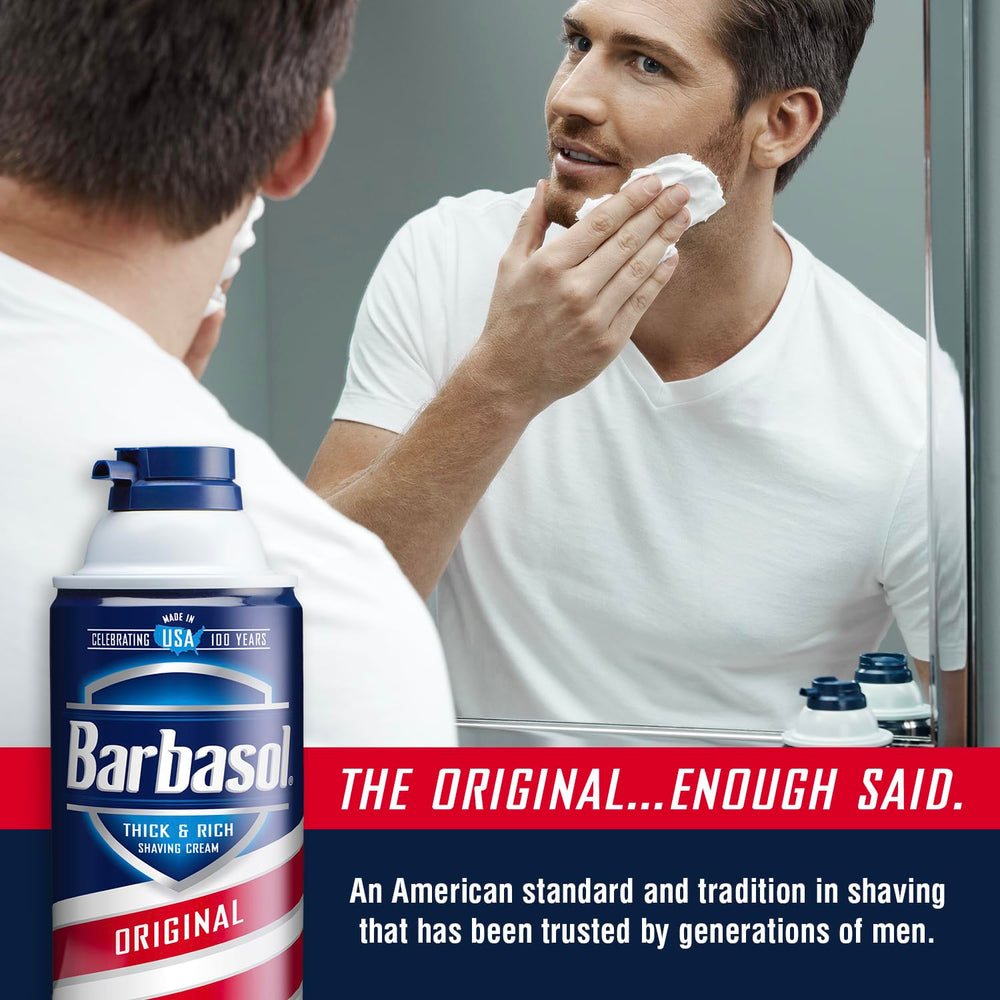 Barbasol Original aroma fresco para una experiencia de afeitado agradable.