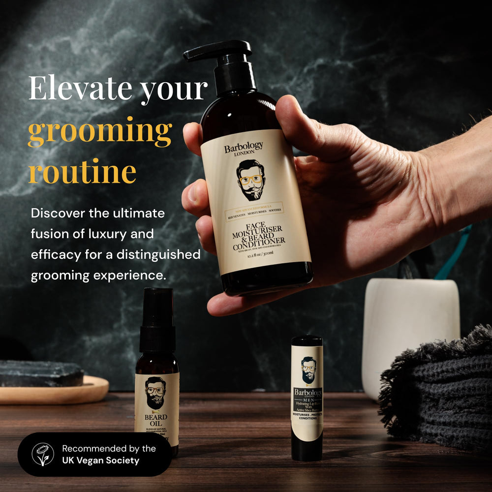 Barbology LONDON formula vegana y libre de crueldad, apta para rutinas diarias.