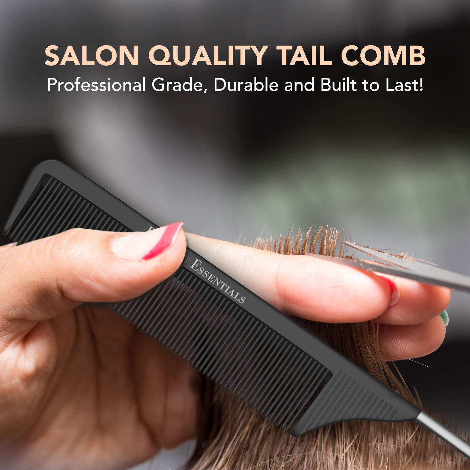 Bardeau Essentials: peine con carbono negro y punta de acero inoxidable para dividir mechones con precisión.