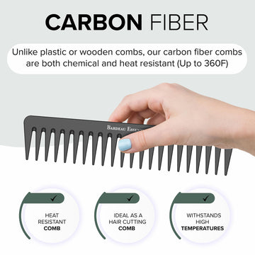 Peine para barba de fibra de carbono de Bardeau Essentials
