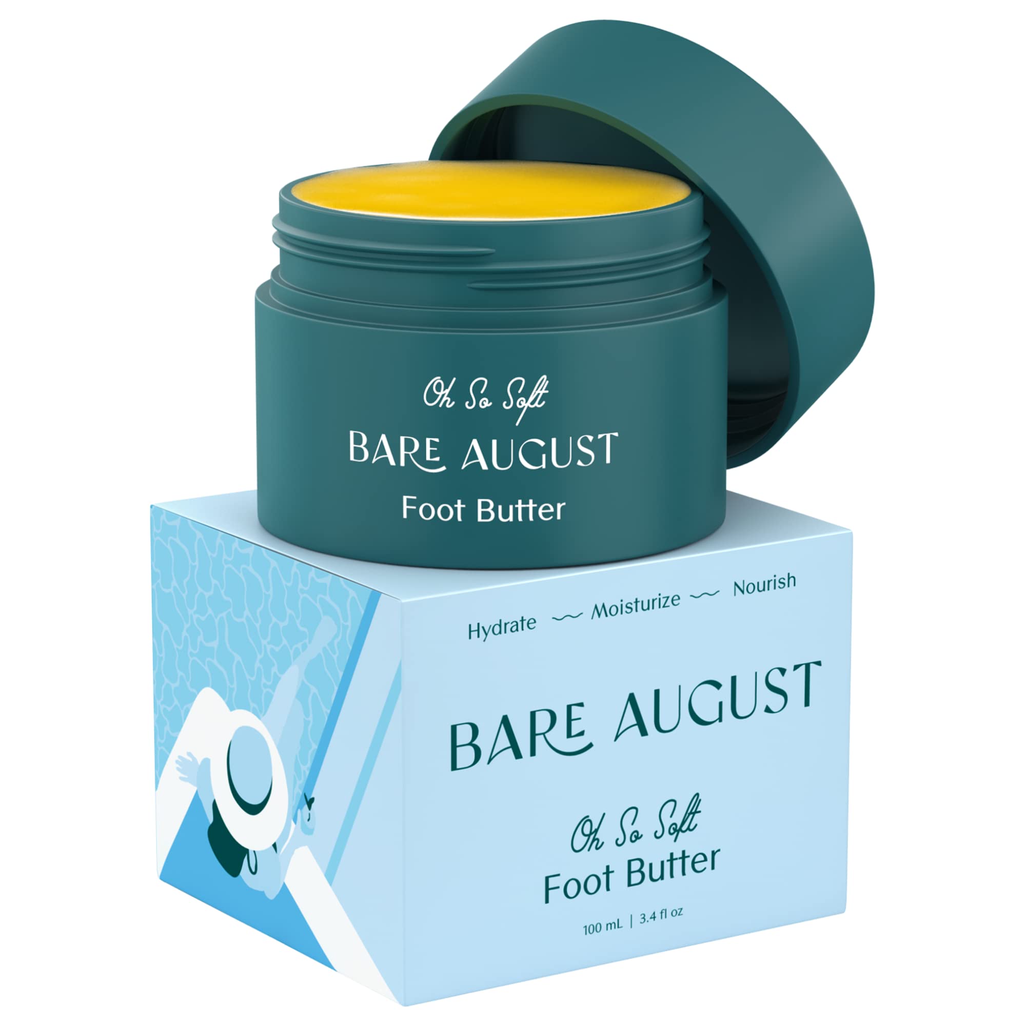 Bare August crema de pies, hidratación profunda para piel seca.
