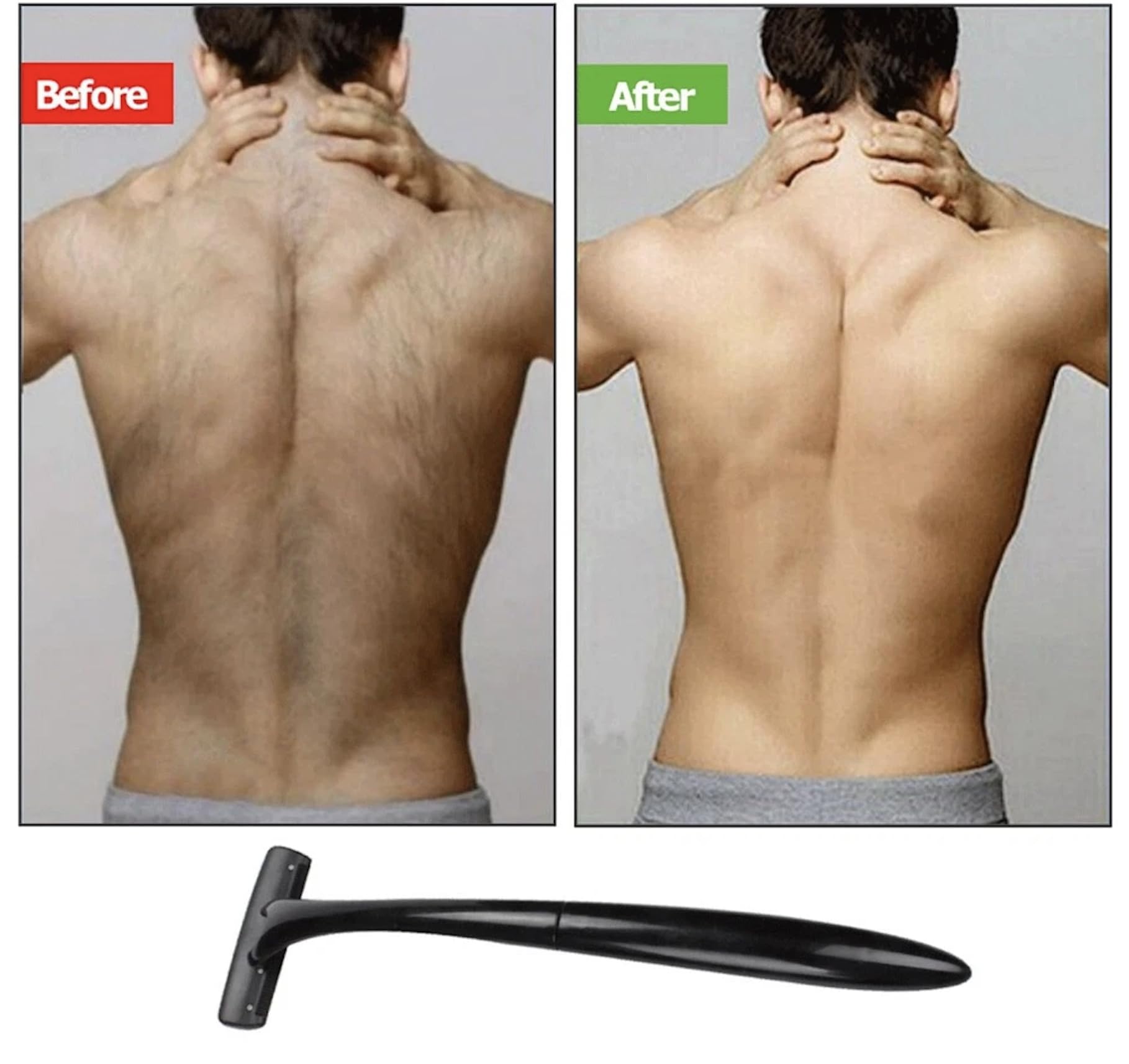 Bare Back Diseño Ergonómico Mango para control durante el afeitado