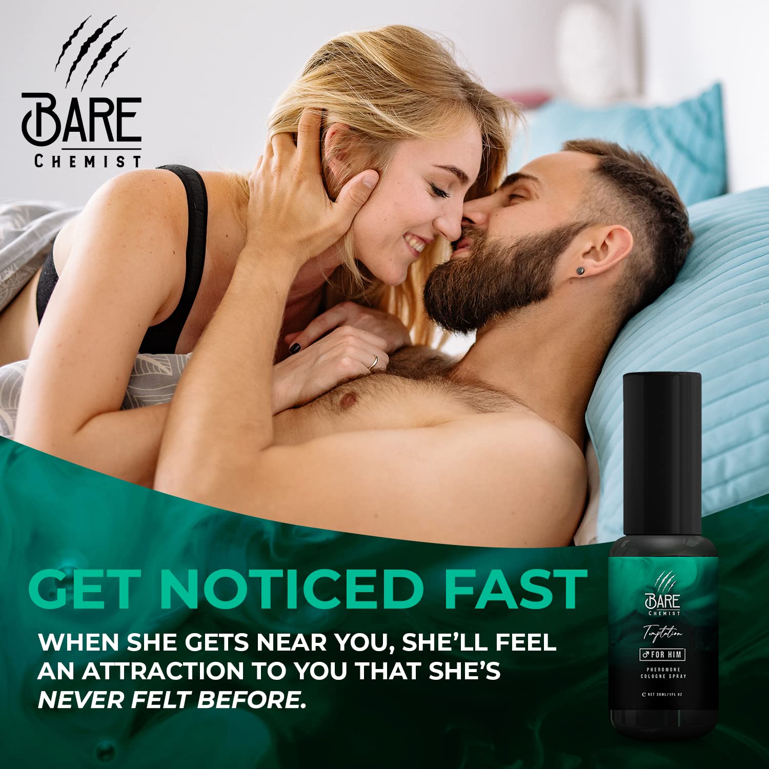 Bare Chemist Temptation envase ergonómico y fácil de transportar.