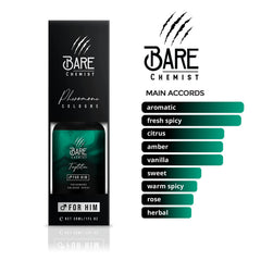 Bare Chemist Temptation fragancia francesa para hombre con nota fresca.