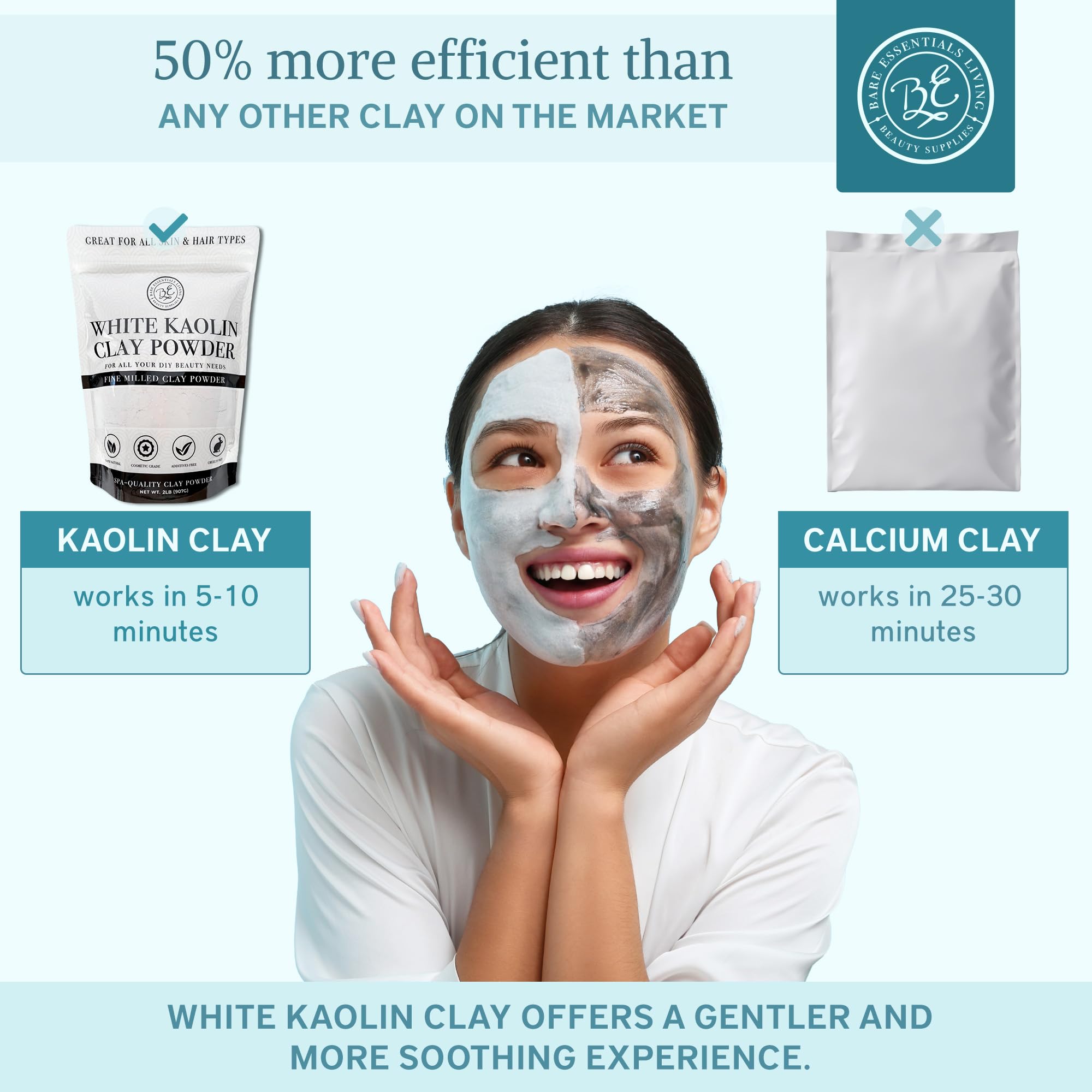 Desodorante casero con arcilla kaolin para uso diario de Bare Essentials Living.