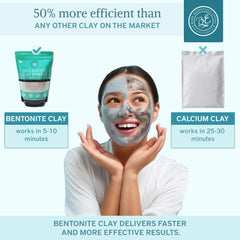 Bare Essentials Living arcilla bentonita para proyectos de belleza caseros, mezcla fácil con agua.
