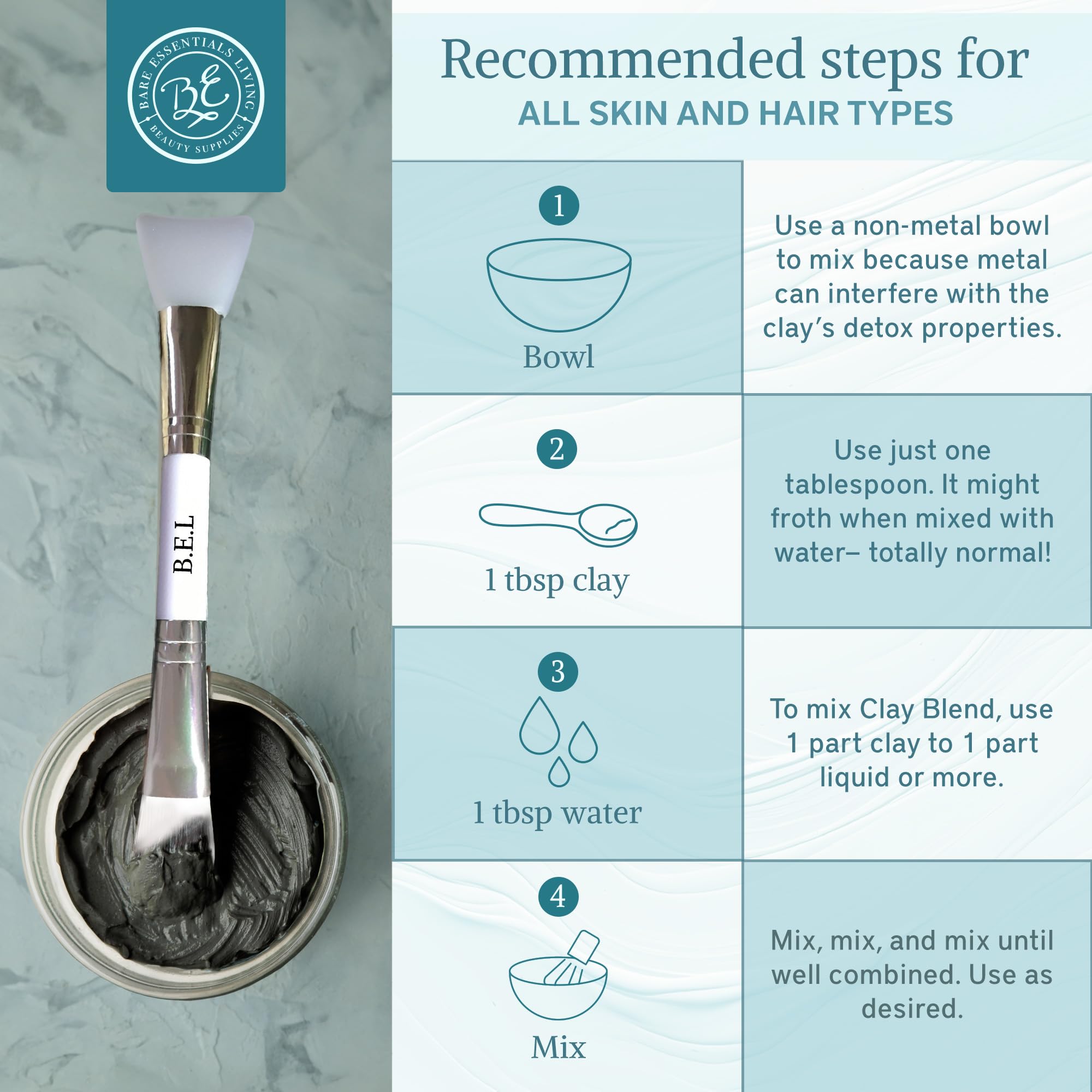 Bare Essentials Living mezcla de belleza casera para jabones y exfoliantes.