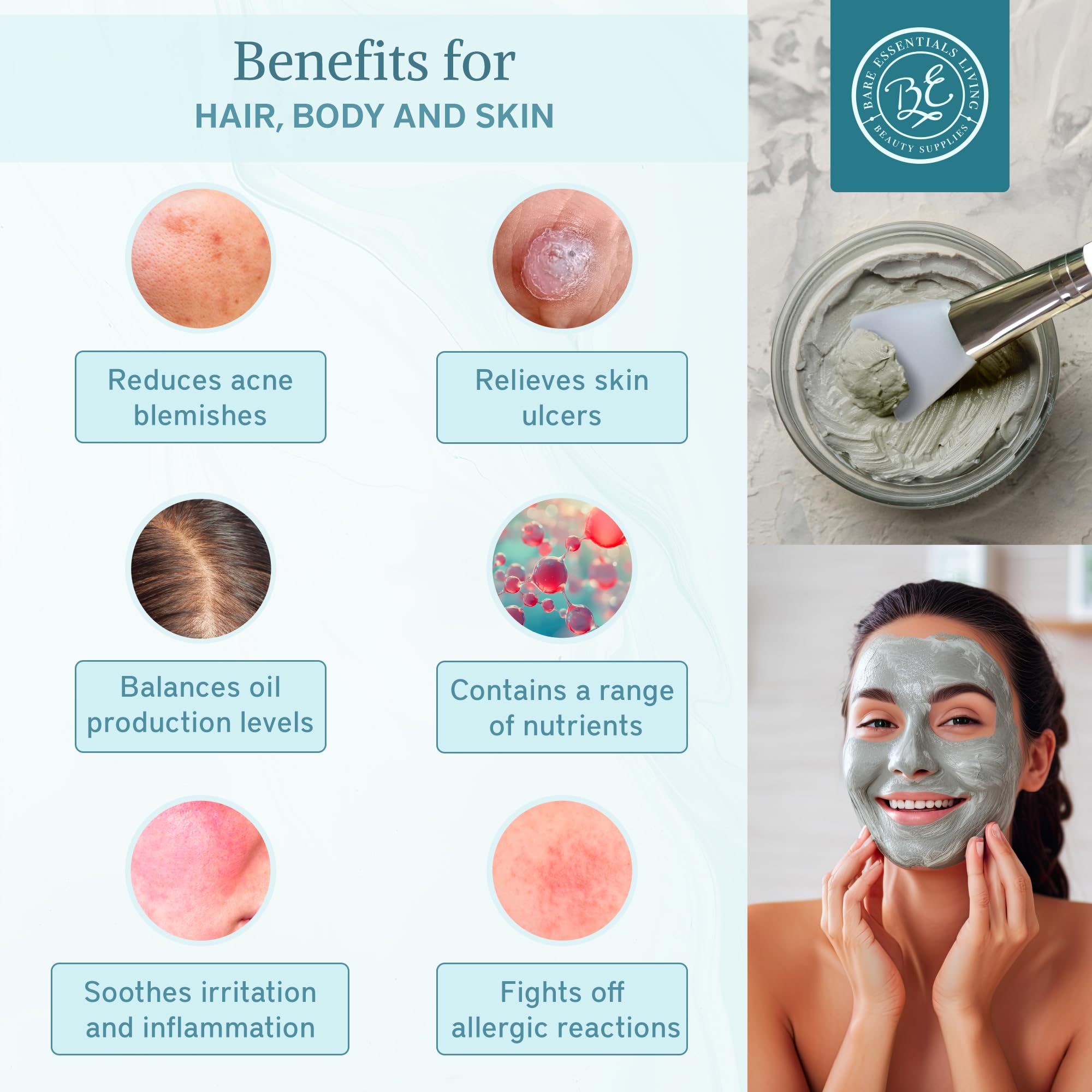 Bare Essentials Living exfoliation douce argile: peau lisse et renouvelée