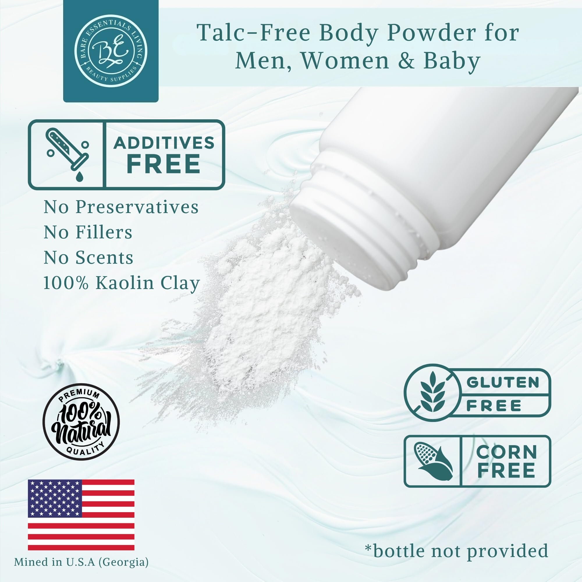 Bare Essentials Living Kaolín Blanco bombas de baño relajantes.