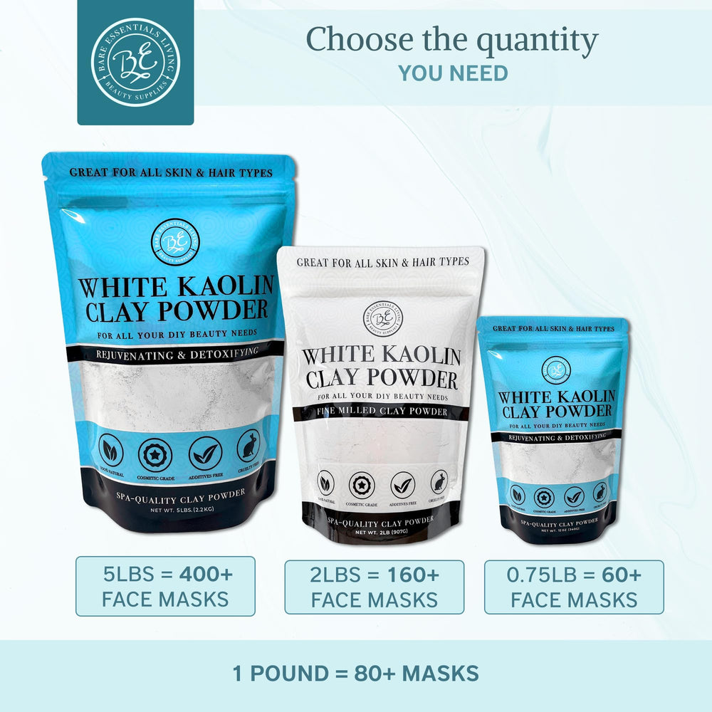 Bare Essentials Living Kaolín Blanco cuidado de la piel suave para piel sensible.
