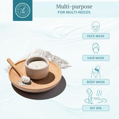 Bare Essentials Living caolín blanco para mascarilla facial suave apta piel sensible.