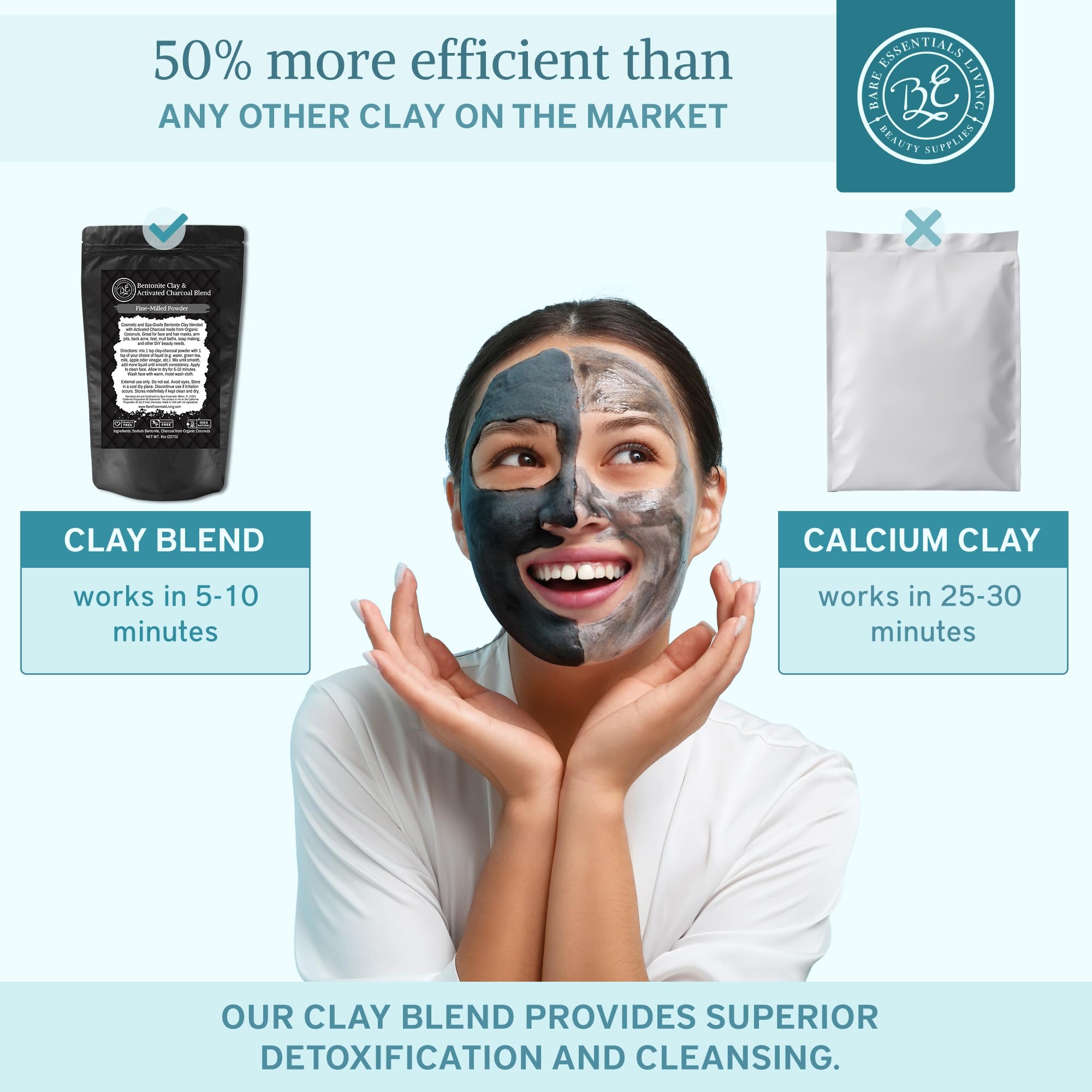 Bare Essentials Living polvo dental natural con carbón activado.