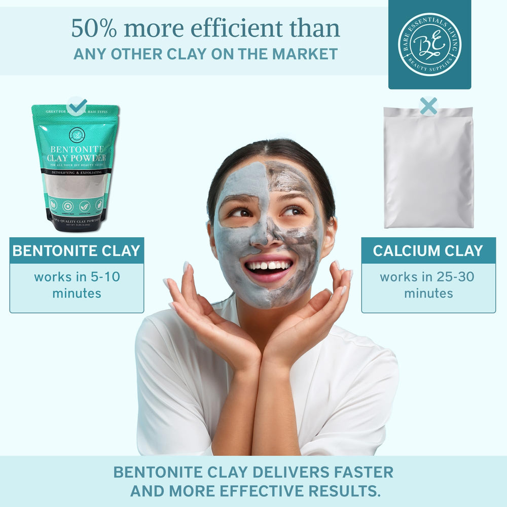 Bare Essentials Living poudre bentonite texture fine: mélange facile pour masques DIY