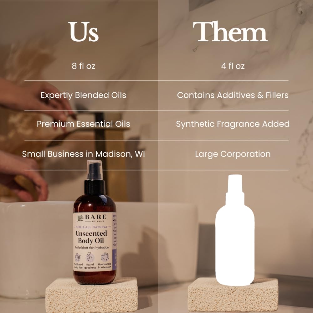 BARE BOTANICS Aplicación suave del aceite sobre piel húmeda.
