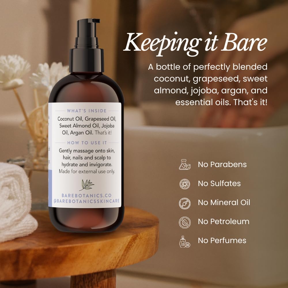 BARE BOTANICS Envase de 8 oz listo para uso prolongado.