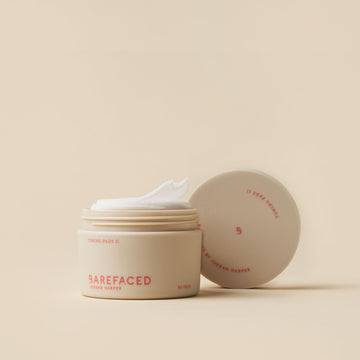 Barefaced discos exfoliantes faciales II eliminan impurezas para un rostro más limpio.