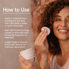 Barefaced Glow Peel Pads, ácido glicólico al 15%, promueven renovación de la piel.