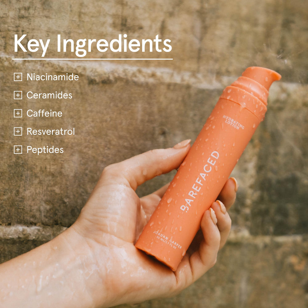 Barefaced loción calmante antioxidante para irritación y rojeces ocasionales.