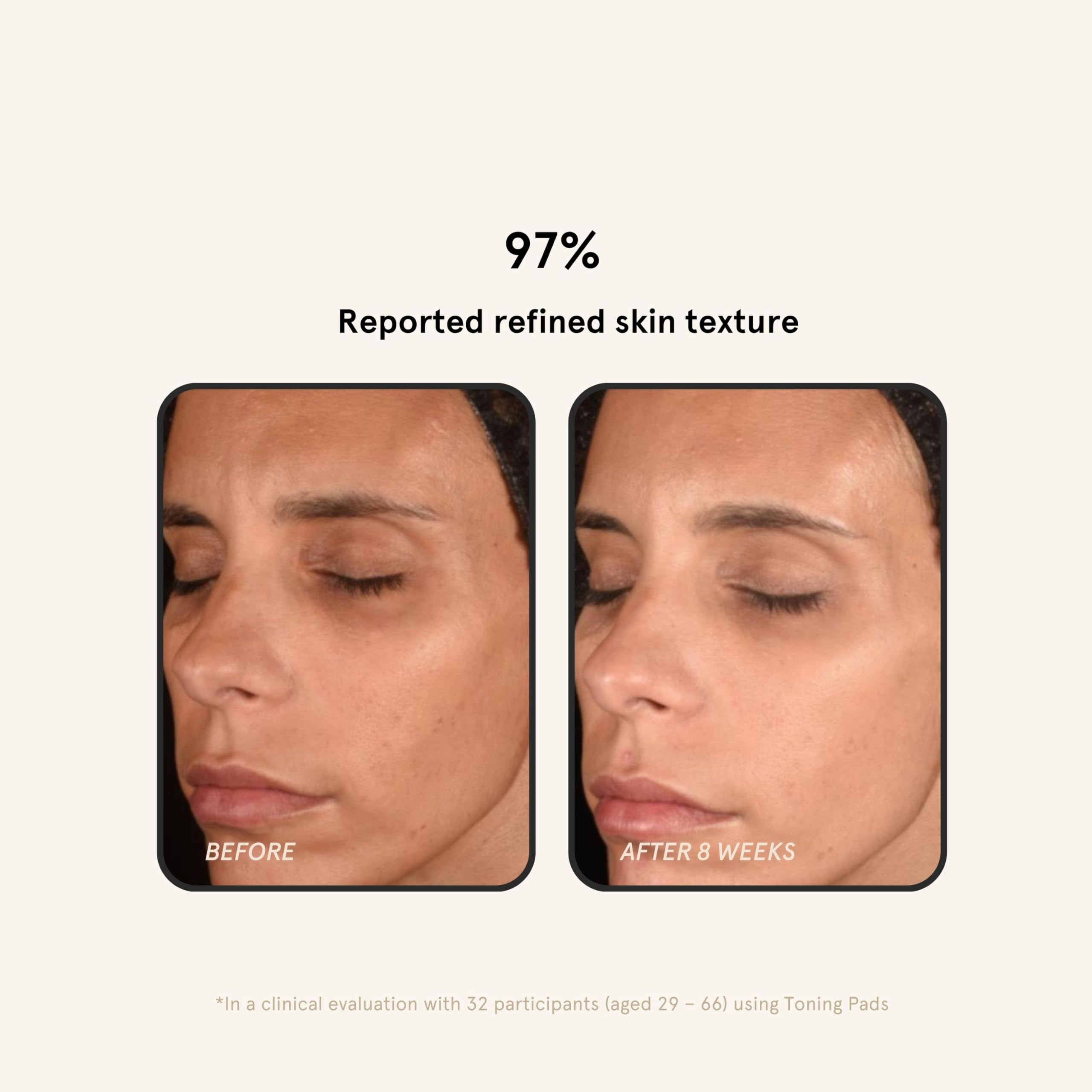 Sensación fresca con Barefaced Toning Pads, aporta hidratación ligera.