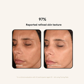 Sensación fresca con Barefaced Toning Pads, aporta hidratación ligera.