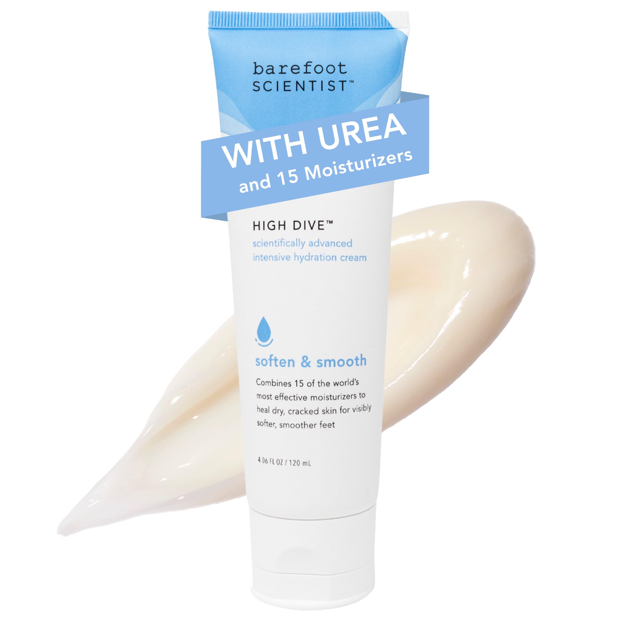 Barefoot Scientist High Dive, bouteille-pompe, hydratation ciblée des pieds.
