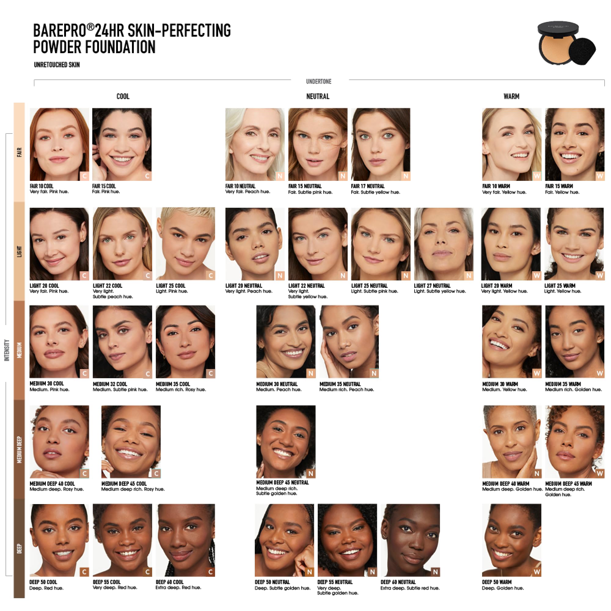 bareminerals barepro 24hr polvo mate, libre de fragancia para piel sensible
