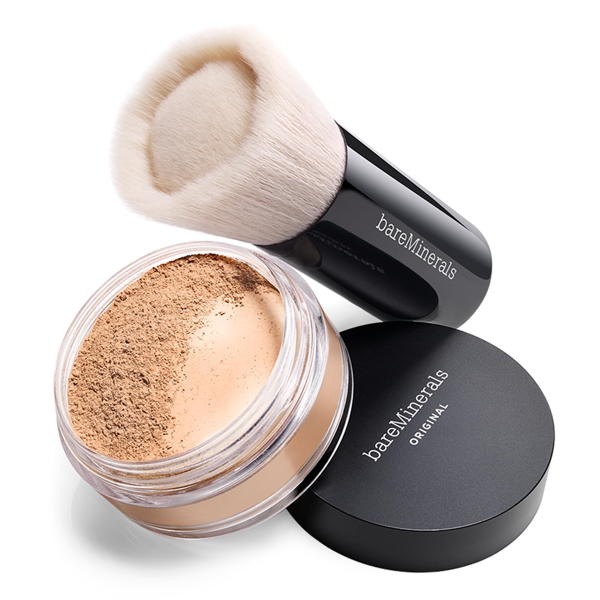 Brocha bareMinerals para una cobertura rápida y controlada.