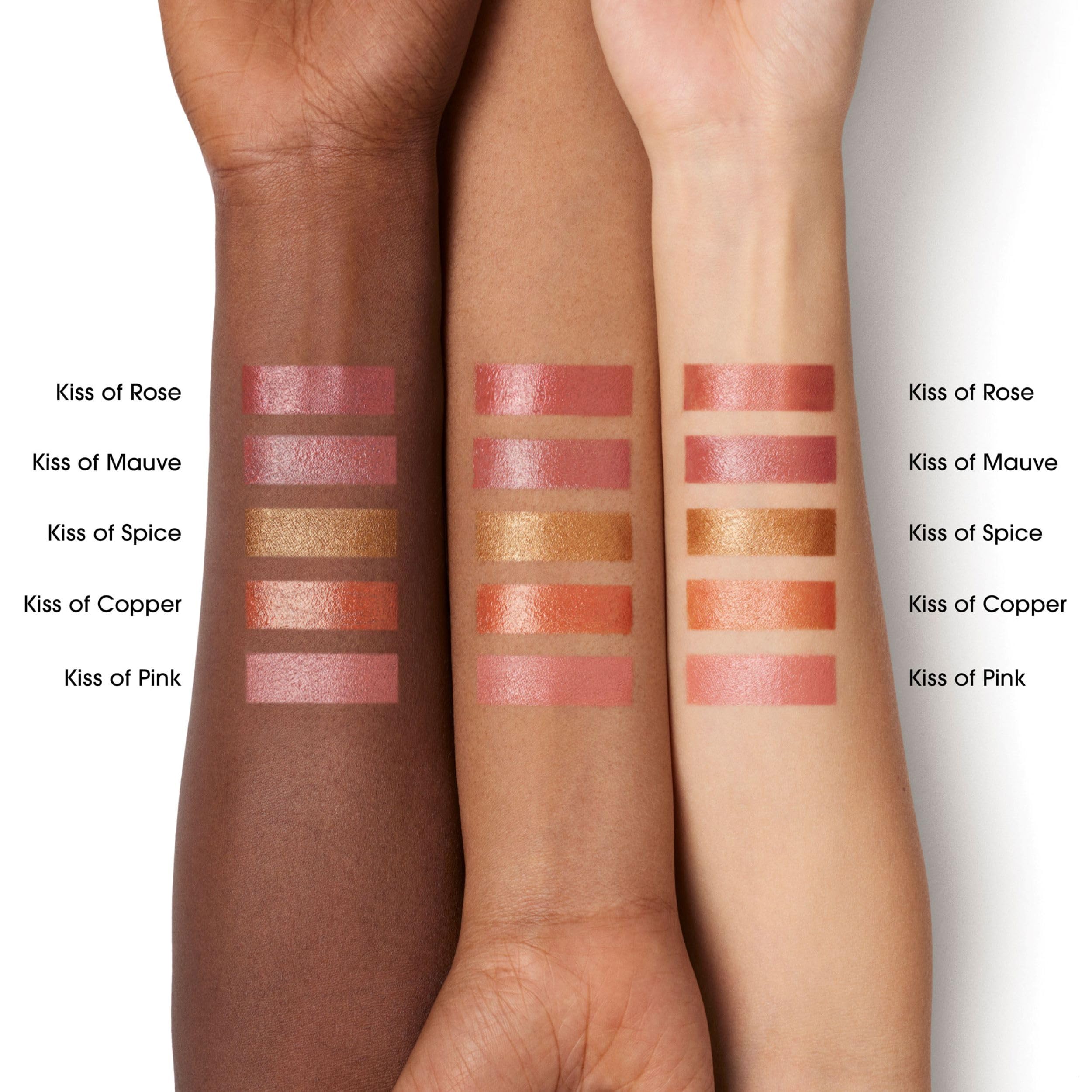 Teinte rose-bronze Kiss Mauve flatte diverses carnations sur la peau